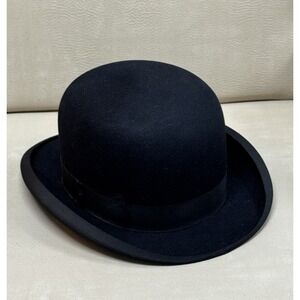 Knox New York Vintage Fur Felt Black Bowler Derby Hat 7 Extra Quality